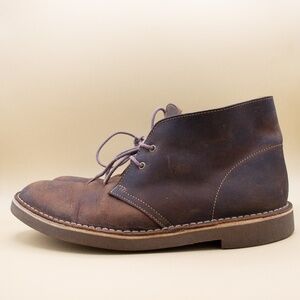 Clarks Bushacre Chukka Brown Leather Shoes 15522 Men's Size 10